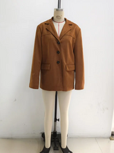 LIZAKOSHT  -  Women Vintage Loose Brown Suede Jacket Fashion Lapel Long Sleeves Single Breasted Coat Spring Autumn Female Street Outerwear